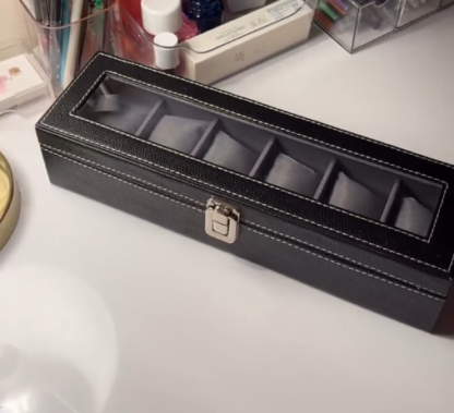 TimeVault Glass-Top Watch Organizer Box