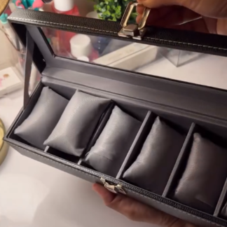 TimeVault Glass-Top Watch Organizer Box