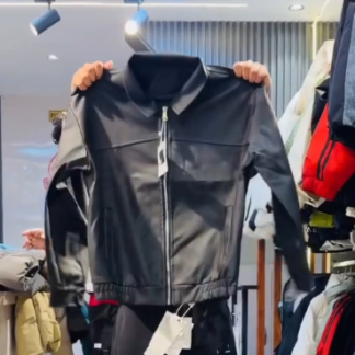 Faux Leather Zip-Front Jacket with Soft Lining