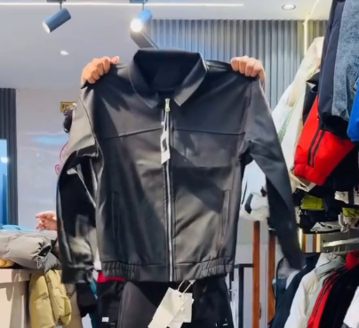 Faux Leather Zip-Front Jacket with Soft Lining