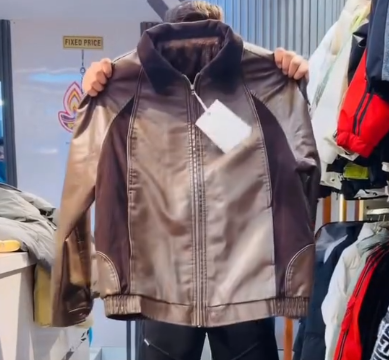 Faux Leather Zip-Front Jacket with Soft Lining - Image 5