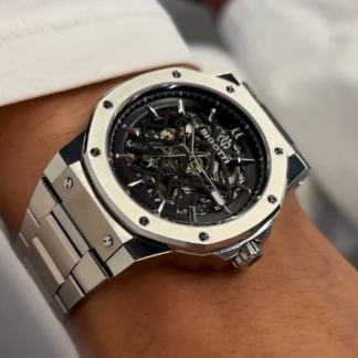 Skeleton Dial Automatic Watch in Stainless Steel