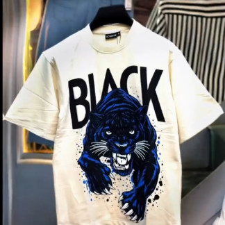 Panther Graphic Cotton T-Shirt with BLACK Print