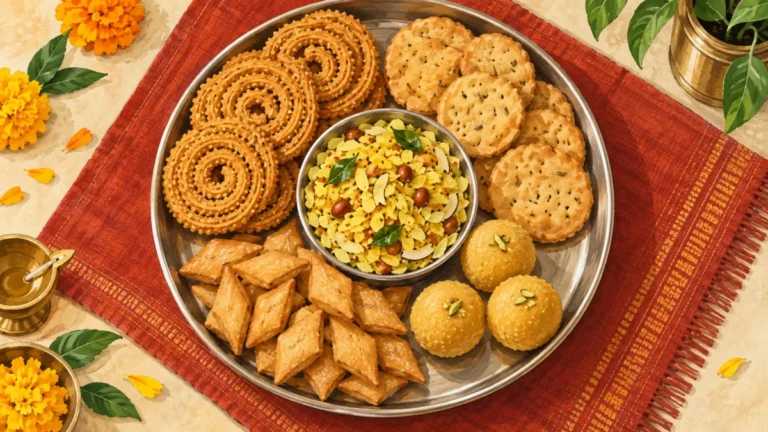 Diwali Snacks and Savouries: Namkeen, Chakli, Mathri and the Faral Platter