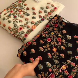 Cotton Kurtis with Lace Trim in Black, White and Red