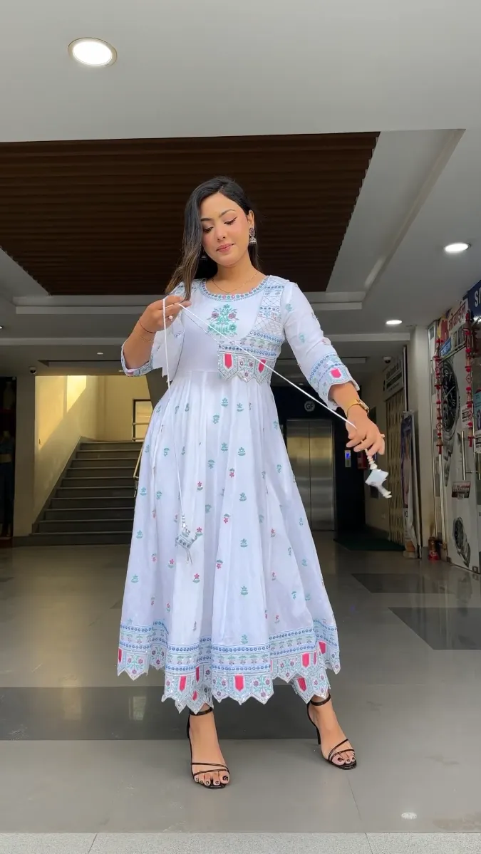 Embroidered Salwar Suits with Traditional Motifs - Image 2