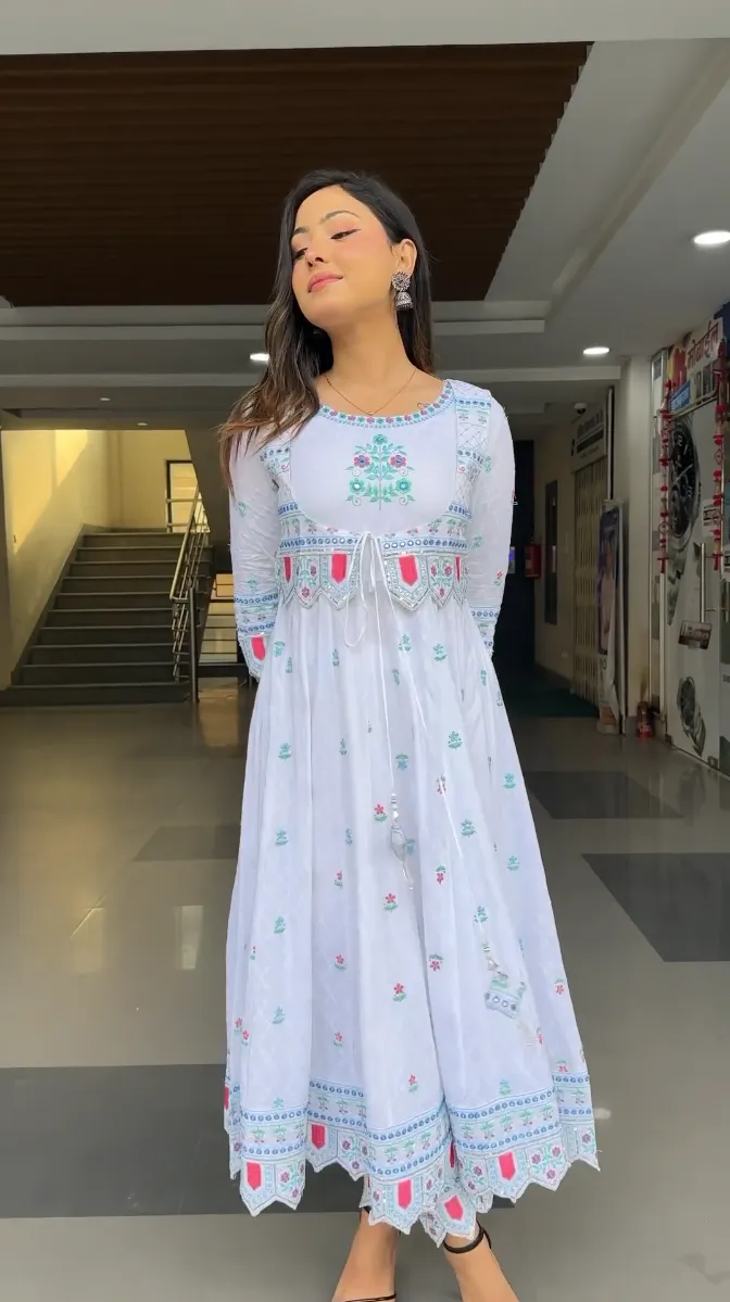 Embroidered Salwar Suits with Traditional Motifs