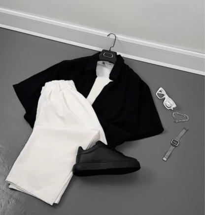 Men's Relaxed Shirt and Trousers Combo, Assorted Colours