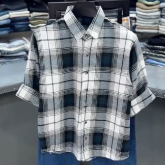 Black and White Check Shirt with Blue Denim Jeans Set