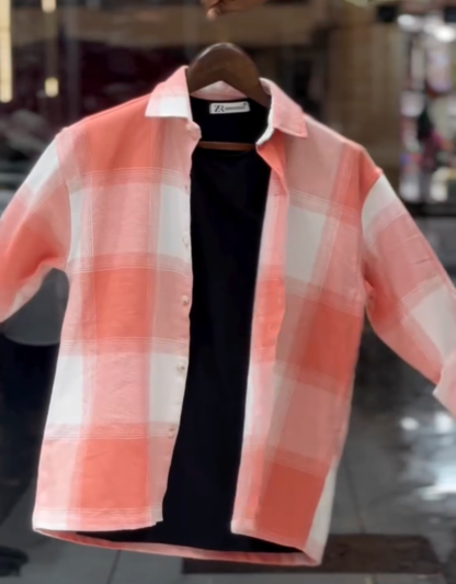Men's Check Oversized Shirt, Cotton Blend, Assorted Colours