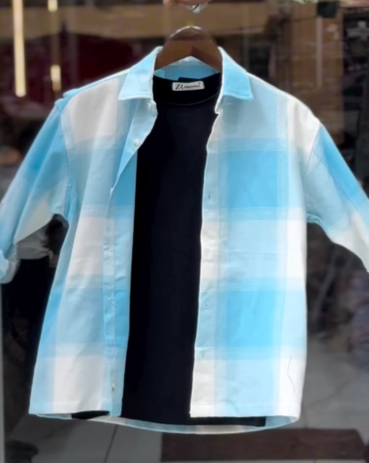 Men's Check Oversized Shirt, Cotton Blend, Assorted Colours