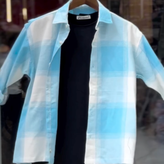 Men's Peach Check Oversized Casual Shirt (Cotton Blend, Alt. Photos)