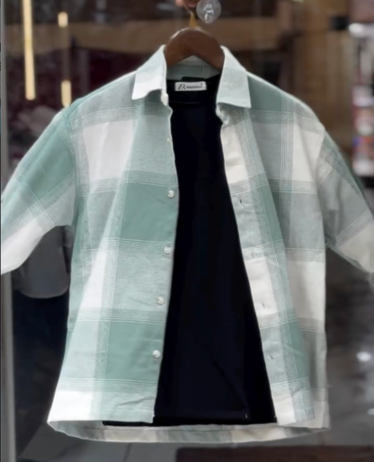 Men's Check Oversized Shirt, Cotton Blend, Assorted Colours