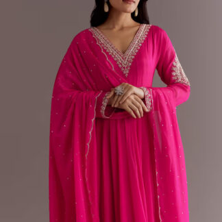 Temple Bloom Ivory Kurta Set with Zari-Touch Dupatta