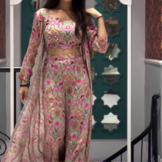 Floral Print Cotton Three-Piece Co-ord Set