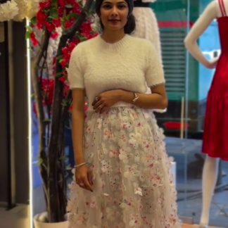 Layered Midi Skirt with a Flowing Drape