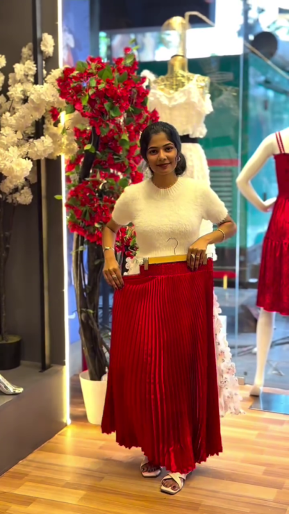 Layered Midi Skirt with a Flowing Drape