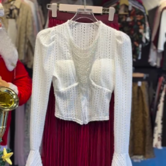 Lace Top and Pleated Midi Skirt Co-ord Set