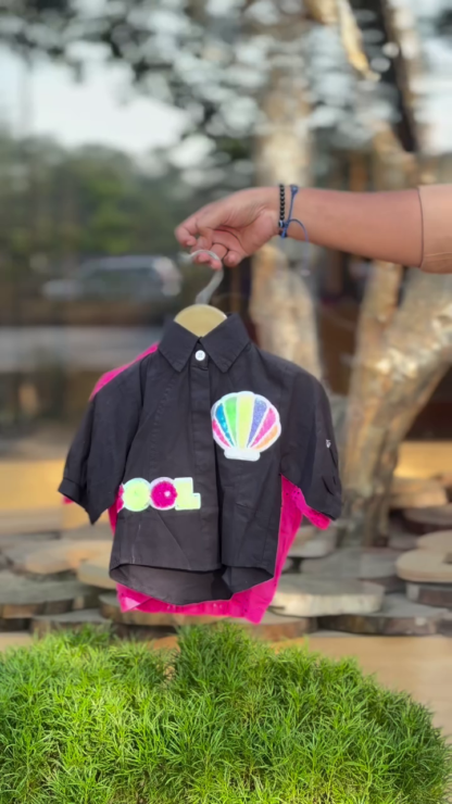 Kids' Printed Tops with Patchwork and Embroidery
