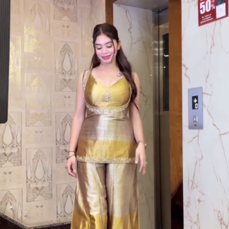 Golden Palazzo Set for Festive Occasions