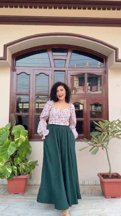 Floral Maxi Skirt Outfit, Assorted Colours