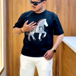 Men's Black Horse Graphic T-Shirt