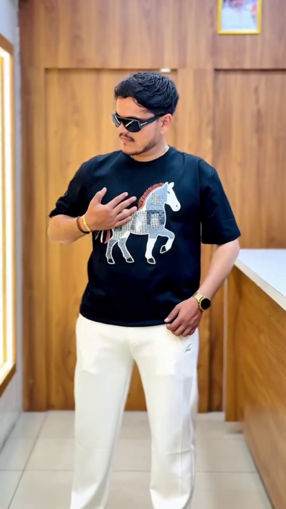 Men's Horse Graphic T-Shirt, Black or White