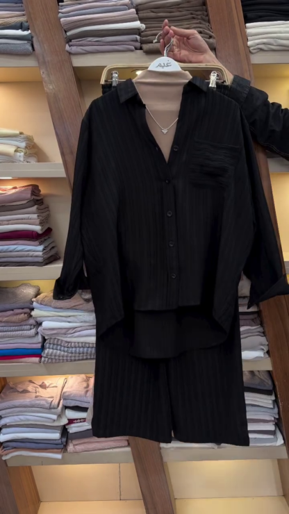 Crinkle Pleated Shirt and Trouser Co-ord, Assorted Colours