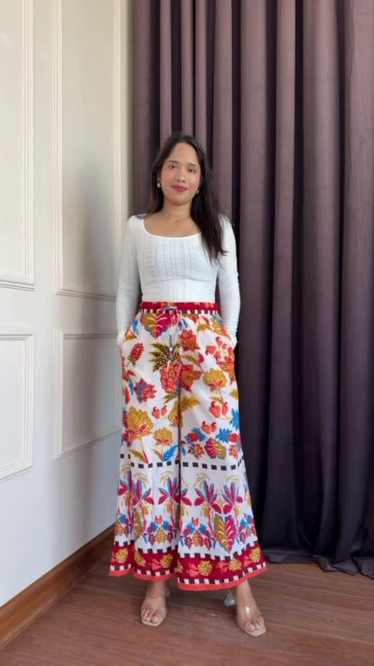 Flared High-Rise Trousers, Assorted Colours and Prints
