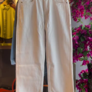 Blue Denim Button-Down Shirt with Trousers