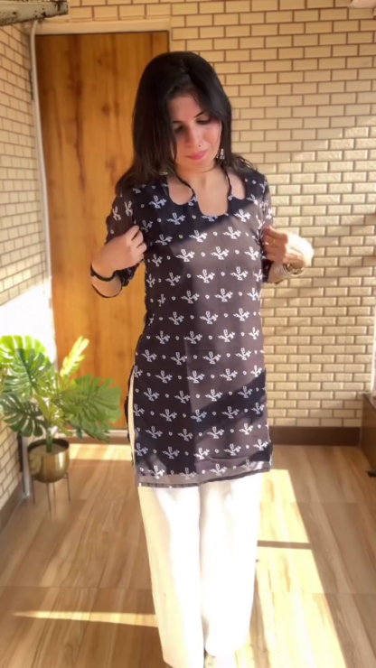 Hand-Embroidered Short Tunic Top, Assorted Colours and Prints
