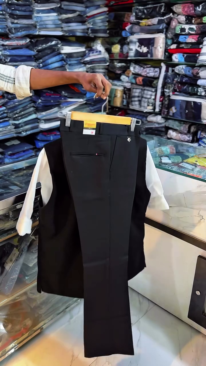 Black Nehru Jacket Set with Matching Pants - Image 8
