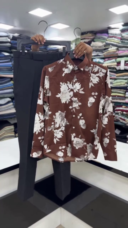 Men's Printed Shirt and Trousers Set, Assorted Prints