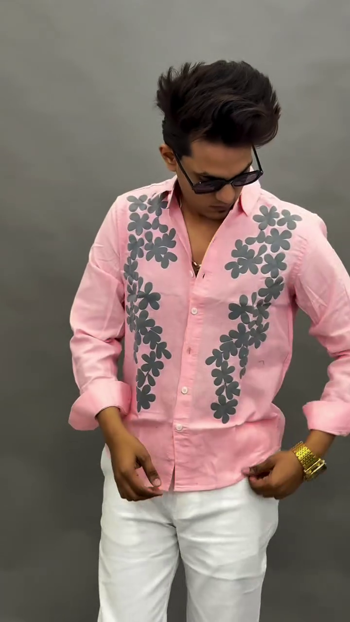 Men's Maroon Button-Down Shirt, Tailored Fit - Image 2