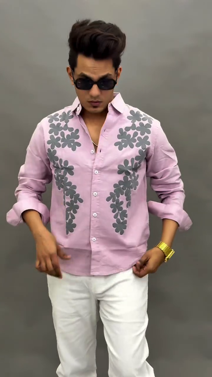 Men's Maroon Button-Down Shirt, Tailored Fit - Image 4
