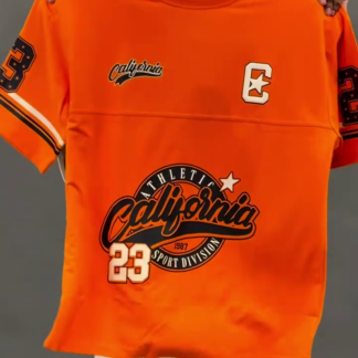 Men's Orange Athletic Graphic T-Shirt